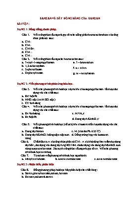 Bài tập Benzen và dãy đồng đẳng của benzen