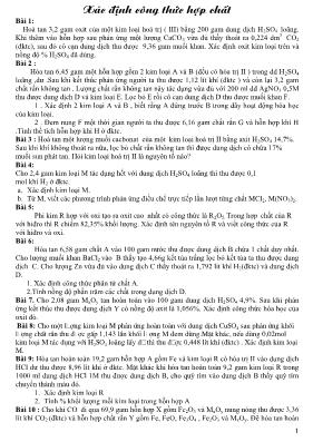 Bài tập bồi dưỡng học sinh giỏi Hóa học 9: Xá