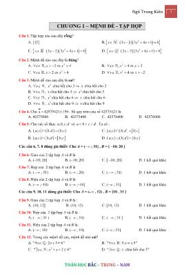 Bài tập Chương 1 môn Đại số 10 - Ngô Trung Kiên