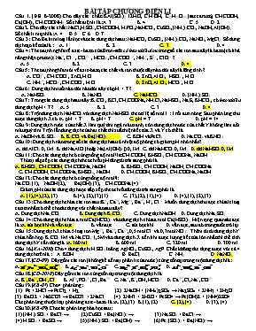 Bài tập chương Điện li - Hóa học 11