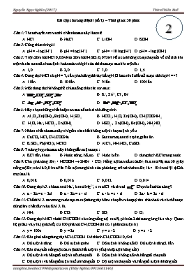Bài tập chương Điện li (Số 2) - Hóa học 11