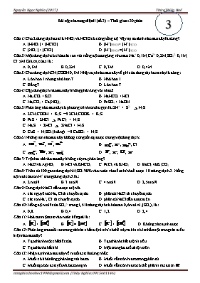 Bài tập chương Điện li (Số 3) - Hóa học 11