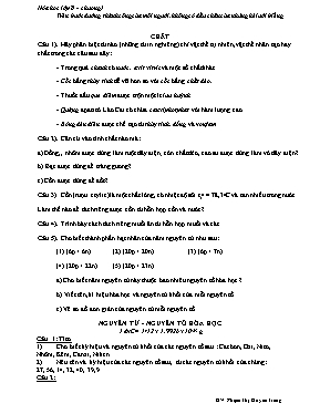 Bài tập Chương I môn Hóa học Lớp 8