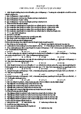 Bài tập chương Mắt – Các dụng cụ quang học - 