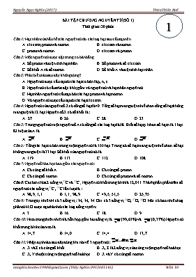 Bài tập Chương Nguyên tử (Số 1) - Hóa học 10
