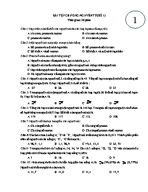 Bài tập Chương Nguyên tử (Số 1) - Hóa học Lớp