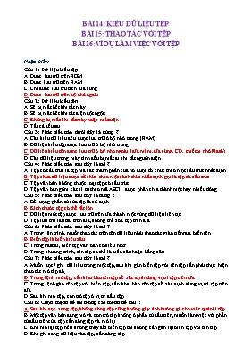 Bài tập Chương V môn Tin học 11