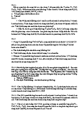 Bài tập dạng bảo tồn khối lượng và nguyên tố - Hóa học Lớp 9