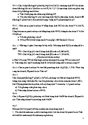 Bài tập dạng biện luận - Hóa học Lớp 9