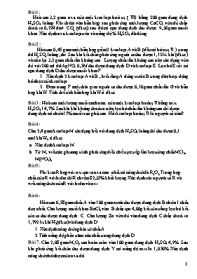 Bài tập dạng xác định công thức hóa học - Hóa học Lớp 9