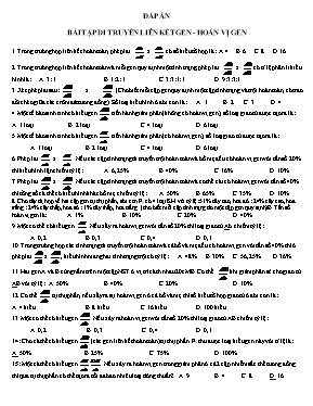 Bài tập Di truyền liên kết gen - Hoán vị gen