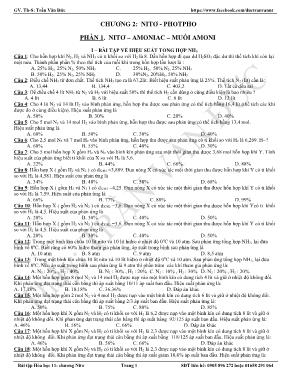 Bài tập Hóa học 11 - Chương 2: Nitơ - Photpho