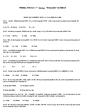 Bài tập Hóa học 11 – Chương: Dung dịch – Sự đ