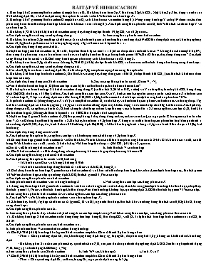 Bài tập Hóa học 11: Hiđrocacbon