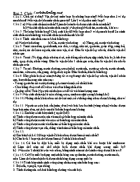Bài tập Hóa học 8 - Bài 2: Chất (Cơ bản & nân