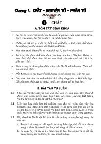 Bài tập Hóa học 8 - Chương 1: Chất. Nguyên tử