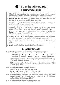 Bài tập Hóa học 8 - Chương 1: Chất. Nguyên tử