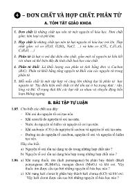 Bài tập Hóa học 8 - Chương 1: Chất. Nguyên tử
