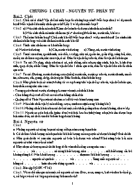 Bài tập Hóa học Lớp 8 theo từng bài