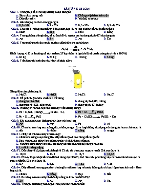 Bài tập kim loại - Hóa học 9