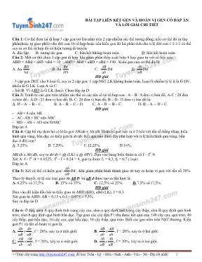 Bài tập liên kết gen và hoán vị gen (Có đáp án và lời giải chi tiết)
