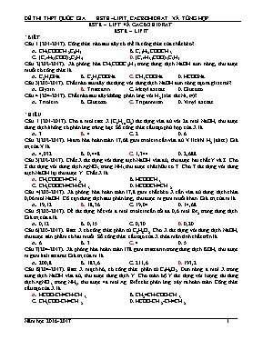 Bài tập luyện thi THPT Quốc gia môn Hóa học: 
