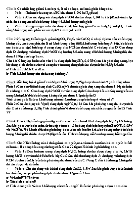 Bài tập nâng cao Hóa học Lớp 9