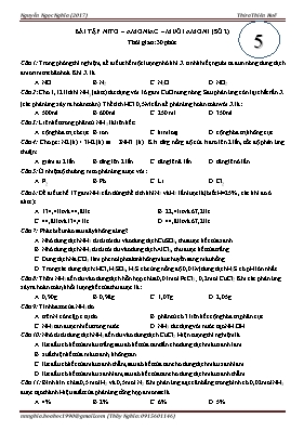 Bài tập Nitơ – Amoniac – Muối amoni (Số 2)
