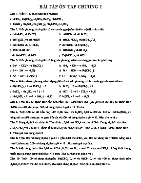 Bài tập ôn tập Chương I môn Hóa học Lớp 11