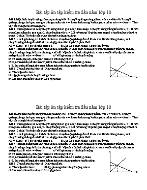 Bài tập ôn tập kiểm tra đầu năm môn Vật lý Lớ