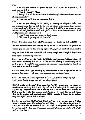 Bài tập ôn tập tổng hợp - Hóa học Lớp 9