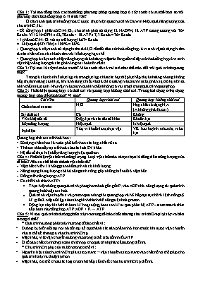 Bài tập ôn thi học sinh giỏi môn Sinh học Lớp 10