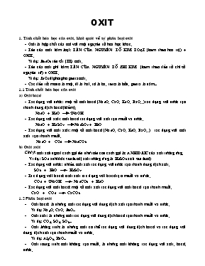 Bài tập oxit - Hóa học 9