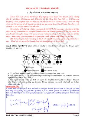 Bài tập phả hệ thường gặp trong đề thi THPT Quốc gia môn Sinh học