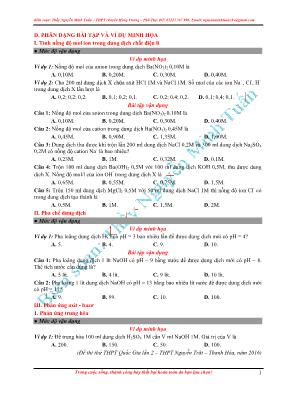 Bài tập Sự điện li - Nguyễn Minh Tuấn