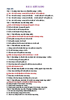 Bài tập Tin học 11 - Bài 11: Kiểu mảng