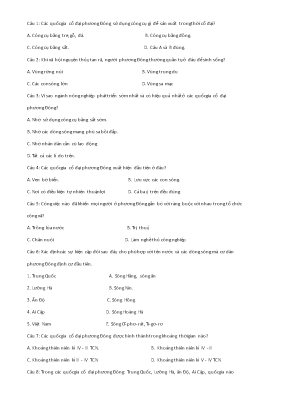 Bài tập trắc nghiệm Bài 14 môn Lịch sử Lớp 10