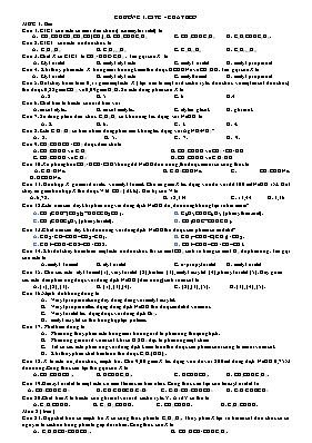 Bài tập trắc nghiệm Chương 1 môn Hóa học 12