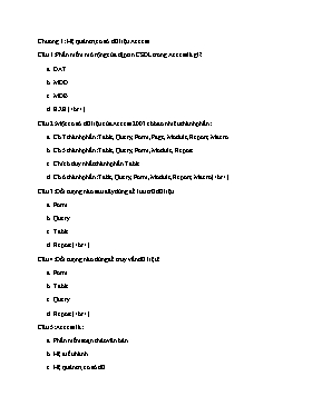 Bài tập trắc nghiệm Chương I môn Tin học Lớp 12