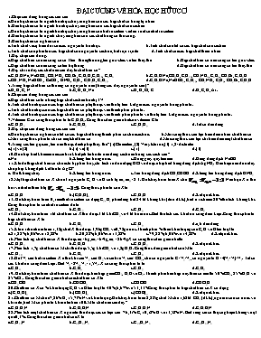 Bài tập trắc nghiệm Đại cương về hóa học hữu 