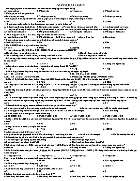 Bài tập trắc nghiệm Hóa học 10 - Nhóm halogen