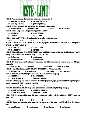 Bài tập trắc nghiệm Hóa học 12