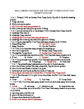 Bài tập trắc nghiệm Lịch sử 12 - Bài 13: Phon