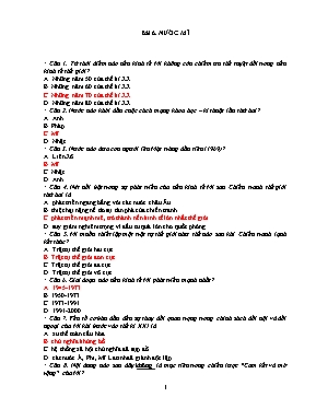 Bài tập trắc nghiệm Lịch sử 12 - Bài 6: Nước 