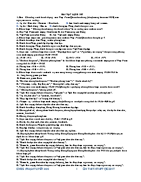 Bài tập trắc nghiệm Lịch sử Khối 12