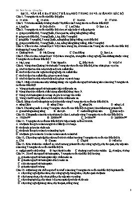 Bài tập trắc nghiệm môn Địa lý 12