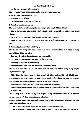 Bài tập trắc nghiệm Ngữ văn Lớp 6