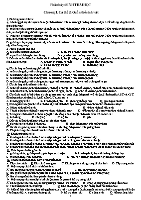 Bài tập trắc nghiệm Sinh học 12 - Phần bảy: S