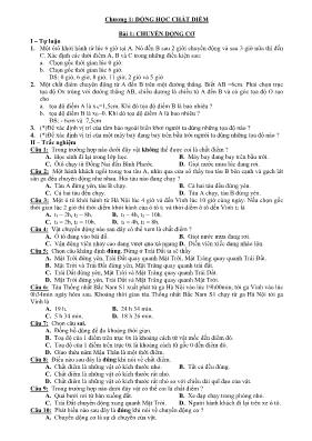 Bài tập trắc nghiệm và tự luận Vật lý 10