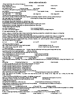 Bài tập trắc ngiệm Vật lý Lớp 11 - Chương: Dò